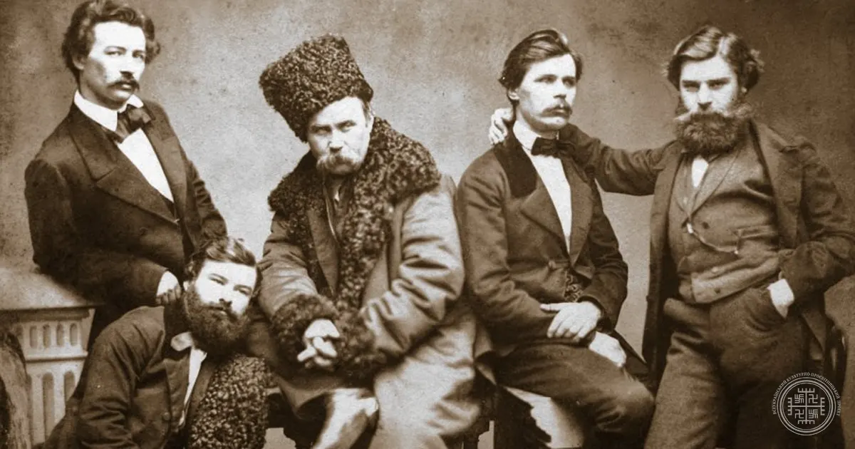 Тарас Шевченко з друзями, серед яких Григорій Честахівський